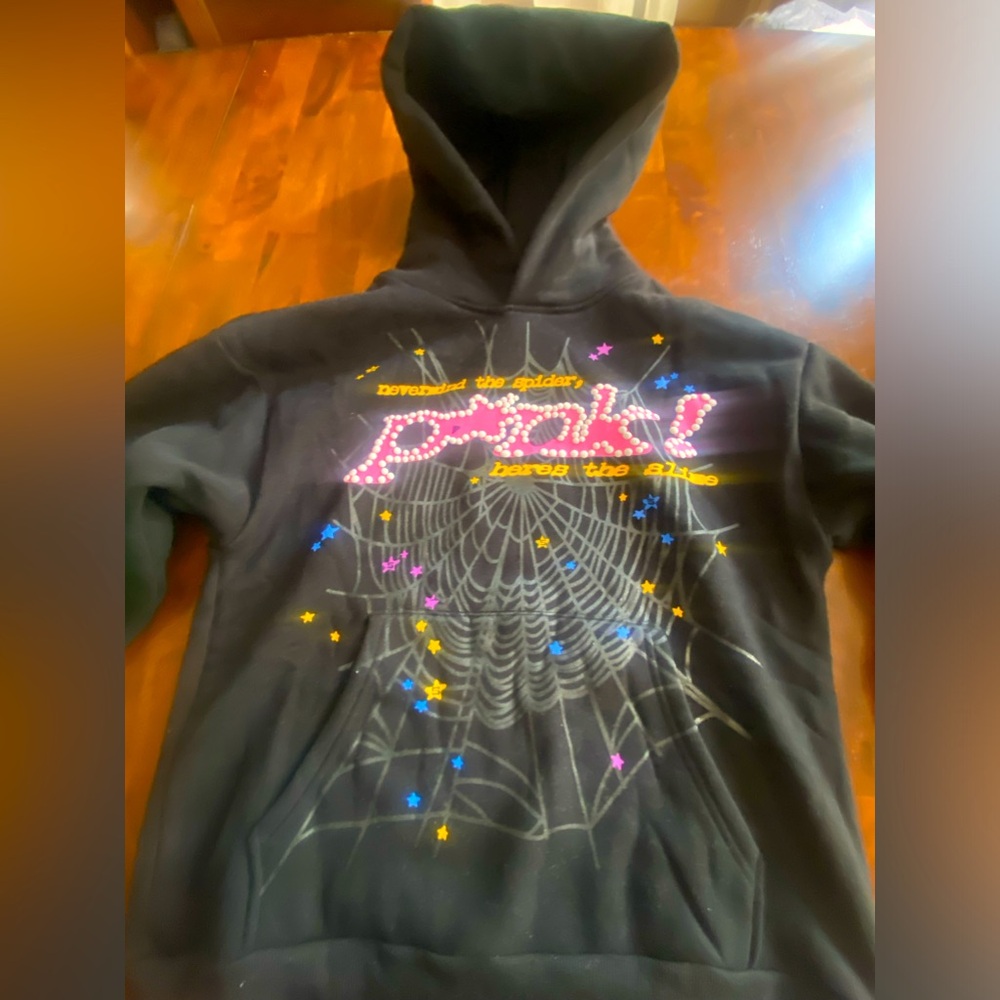 Black V1 Sp5der Hoodie Size M